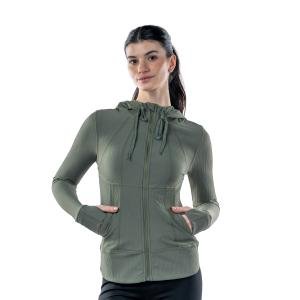 Stretchy Zip Pocket Jacket with Thumb Holes