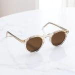 Drift Clear Champagne Round Frame Sunglasses