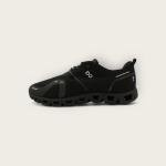 Black Mesh Running Shoes with Reflective Detailing and Hollow Out Sole