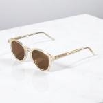 Coastal Crystal Beige Panto Frame Sunglasses