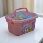 مجموعة الطين الناعم الملوّن من كرييتيف وورلد صندوق تخزين مطبوع بأشكال الأرنب والدب