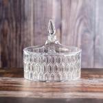 Elegant Crystal Candy Bowl with Decorative Secure-fit Lid-medium
