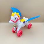 لعبة حصان بعجلات مع أجنحة وجرس إصدار السرج والجرس لعبة دفع خشبية للأطفال الصغار