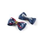 Girl's Heart Print Bow Hair Clip wit Rhinestones