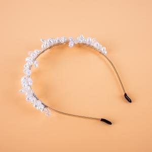 توكة رأس يدوية الصنع من اللؤلؤ والكريستال إكسسوار شعر للسهرات والزفاف