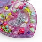 طقم أشغال يدوية لتصميم الخرز على شكل قلب للأطفال