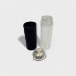 Premium Boutique Glass Cup with Insulated Sleeve & Steel Loop Lid