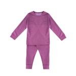 Girls’ Full Sleeve Thermal Pajama Set – Plum Purple Base Layer