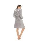 Women’s Hooded Plush Bathrobe with Cute Ears – Fleece Robe with Belt & Pockets
