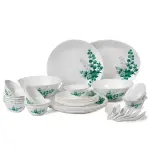 Cello 50 Pc Imperial Dinner Set - Aqua Leaves