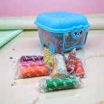 مجموعة عربات عجلة العجينة  مجموعة طين النمذجة الناعم للأطفال بـ 24 لون