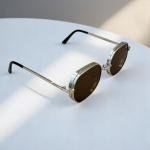 Vintage Octagon Aviator Sunglasses - Gold Frame