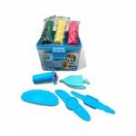 Kids Play Dough Kit – 12 Colors with Cartoon Monkey Design in Transparent Blue Handle Box