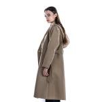 Women's Drop Shoulder Belted Hooded Overcoat 
