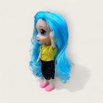 Beauty Fashion Doll – Brown Hair, Striped Top with Denim Overall Dress