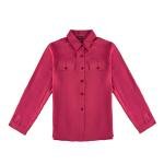 قميص فاخر بأزرار أمامية وجيوب مزدوجة وياقة كلاسيكية