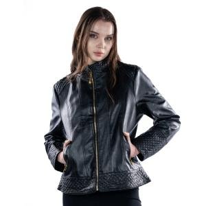 جاكيت نسائي من الجلد فاخر مبطن أنيق بلمسة جريئة