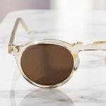 Drift Clear Champagne Round Frame Sunglasses