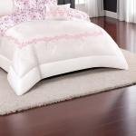 طقم مفارش 8 قطع – ساتان مطرز بطبعة زهور بوجهين