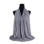 Cotton and Chiffon Scarf with Fine Stitch Edges - Dark Grey