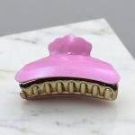 Glossy Petal Claw Clip with Sculpted Crown Top & Gold Grip