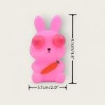 Pink Bunny Squeeze Toy with Carrot Print