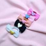 Elastic bow hair ties Heart Center Bows Design