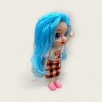 Beauty Fashion Doll – Brown Hair, Striped Top with Denim Overall Dress