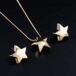مجموعة قلادة و أقراط نجوم ثلاثية الأبعاد إطلالة أنيقة وجذابة