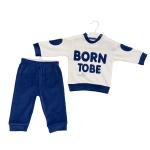 Baby Two-Piece Outfit Set – “Born To Be Cute” Shirt & Pants
