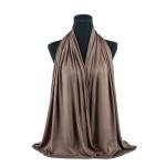 Cotton and Chiffon Scarf with Fine Stitch Edges - Brown