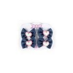 مشبك الشعر على شكل فيونكة مزين بقلوب