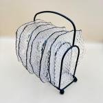 Textured Glass Plate Set with Holder