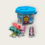 طقم معجون تشكيل بـ14 لونا زاهيا دلو بمقبض وتصميم فتاة كرتونية لطيف متعة إبداعية للأطفال