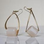 Teardrop Loop Earrings with Translucent Stone Accent