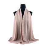 Cotton and Polyester Scarf with Fine Stitch Edges - Brown
