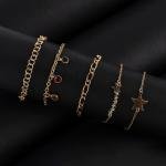 مجموعة أساور سلسلة بيضاوية رفيعة تصميم أنيق وخالد