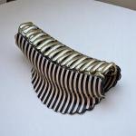 Midnight Stripes Elegance Claw Clip – Women’s Retro Scalloped Grip