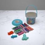 Sweet Bear & Bunny Blue Bucket Play Dough Set - 18 Colors with Fun Molds