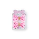 Girl's Heart Print Bow Hair Clip wit Rhinestones