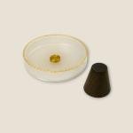 Aurum Deco Glass Cake Stand with Wooden Base