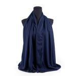 Cotton and Chiffon Scarf with Fine Stitch Edges - Deep Navy Blue