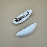 Glossy Black Oval Snap Hair Clips Set