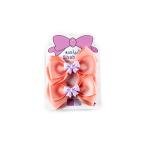 مشبك شعر مزدوج الطبقات مع فيونكة صغيرة لمسة من الأناقة والمرح