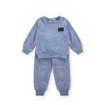 Cozy Ribbed Knit Lounge Set for Kids with Cuffed Finish