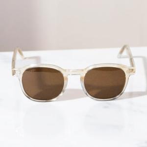 نظارة شمسية بإطار Panto بلون بيج كريستالي كوستال