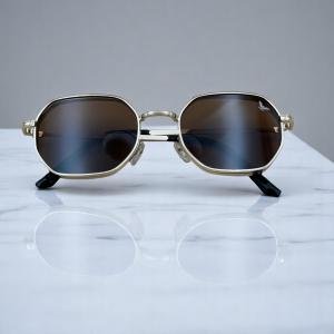 Vintage Octagon Aviator Sunglasses - Gold Frame