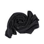 Cotton and Chiffon Scarf with Fine Stitch Edges - Black