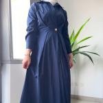 Women's Elegant Pleated Waist Shirt Dress