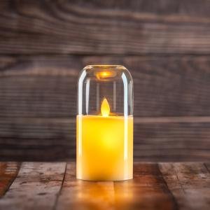 شمعة LED شفافة بدون لهب – شكل أسطواني